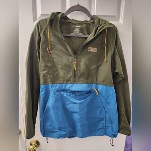 L.L. Bean Green and Blue Pullover Jacket